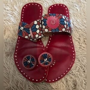 Bohemian Red Floral Women's
Sandals size 9